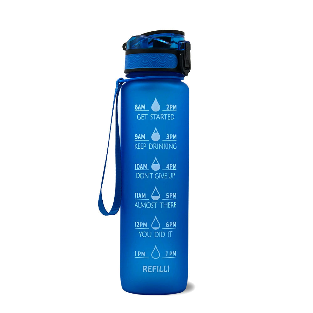 1 Liter Water Bottle with Time Markings and Removable Fruit Infuser