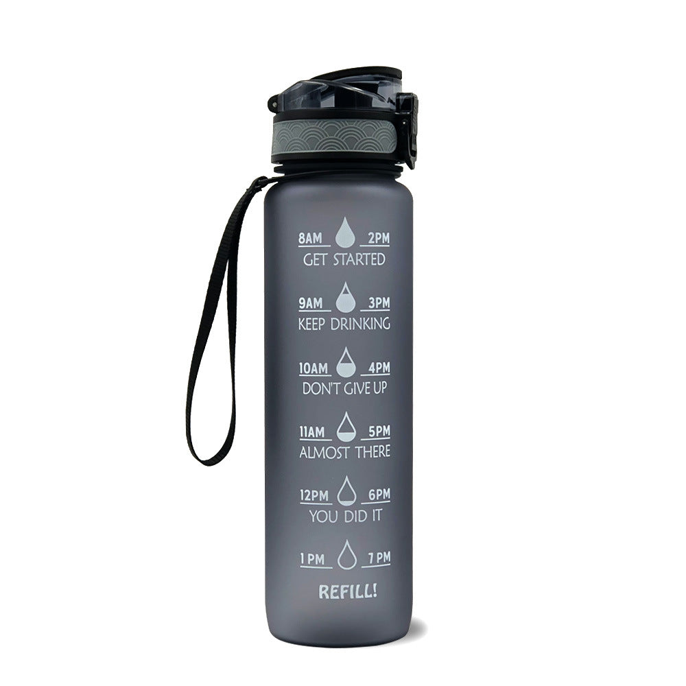 1 Liter Water Bottle with Time Markings and Removable Fruit Infuser