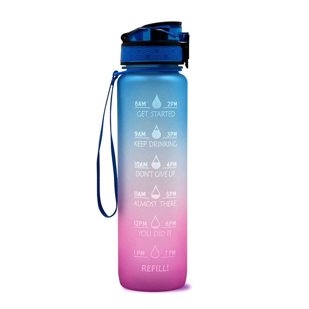 1 Liter Water Bottle with Time Markings and Removable Fruit Infuser