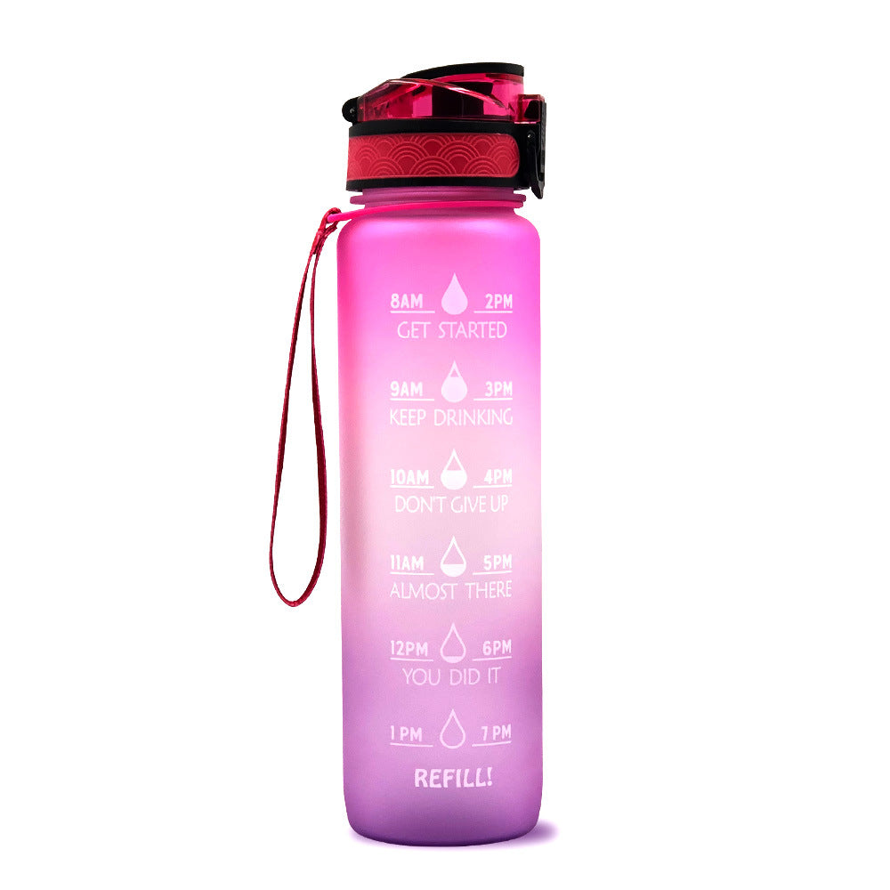 1 Liter Water Bottle with Time Markings and Removable Fruit Infuser