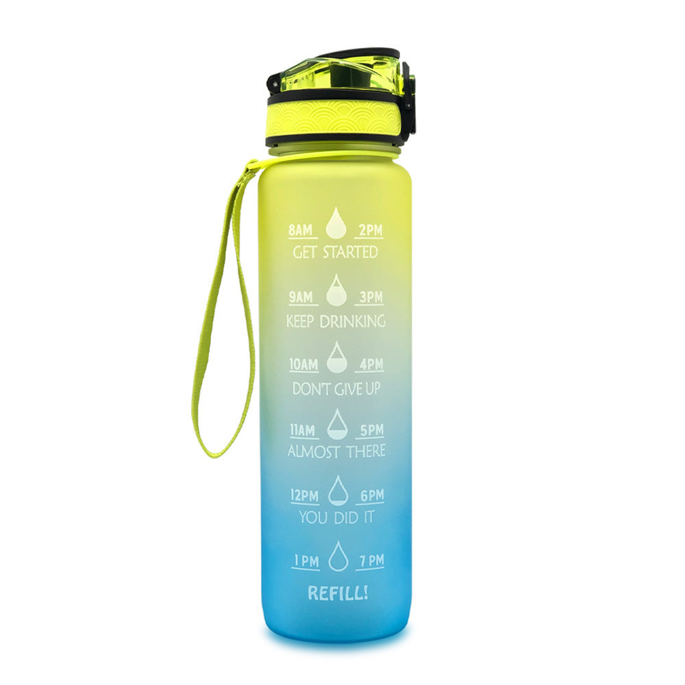 1 Liter Water Bottle with Time Markings and Removable Fruit Infuser
