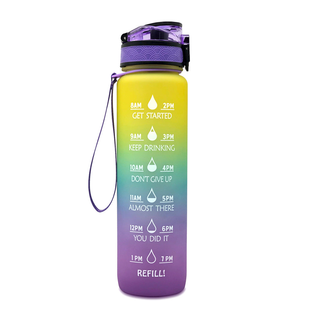 1 Liter Water Bottle with Time Markings and Removable Fruit Infuser