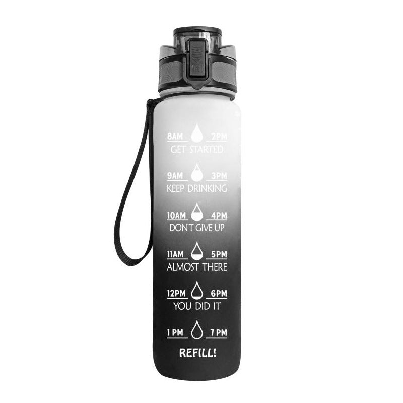 1 Liter Water Bottle with Time Markings and Removable Fruit Infuser