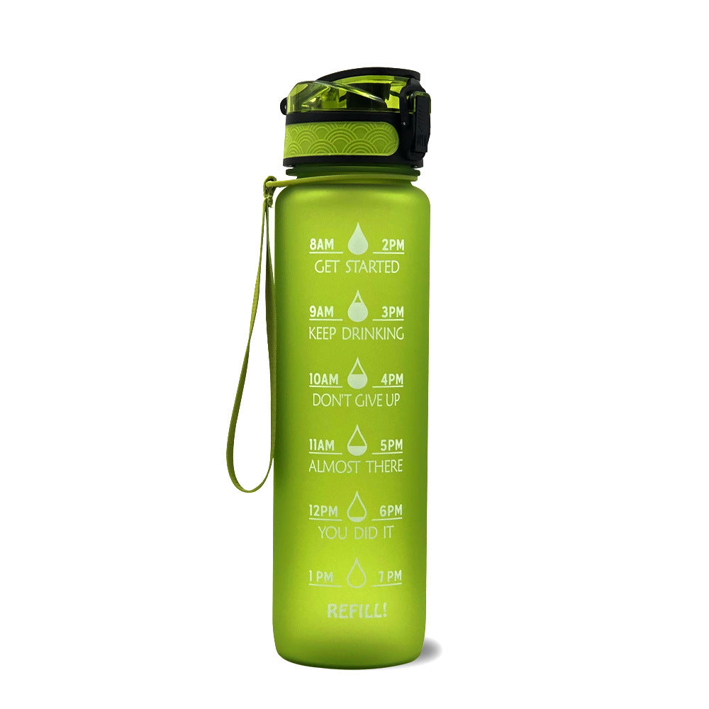 1 Liter Water Bottle with Time Markings and Removable Fruit Infuser