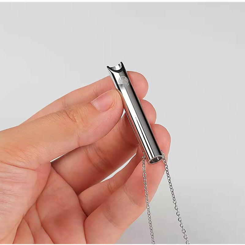 Regulate Breathing with Stainless Steel Meditation Necklace
